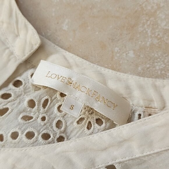 Loveshackfancy Cream Eyelet Lace Dress Size Small - Picture 2 of 11